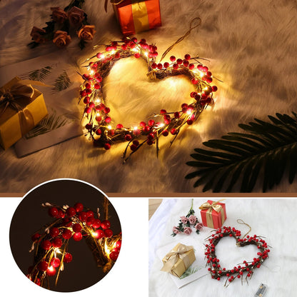 Ydojg 16 Inch Valentine'S Day Sign Luminous Love Heart Shape Wreath Garland with Lights Home Decorations Red Valentines Day Gifts