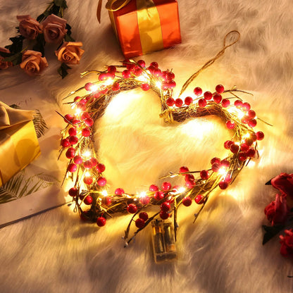 Ydojg 16 Inch Valentine'S Day Sign Luminous Love Heart Shape Wreath Garland with Lights Home Decorations Red Valentines Day Gifts