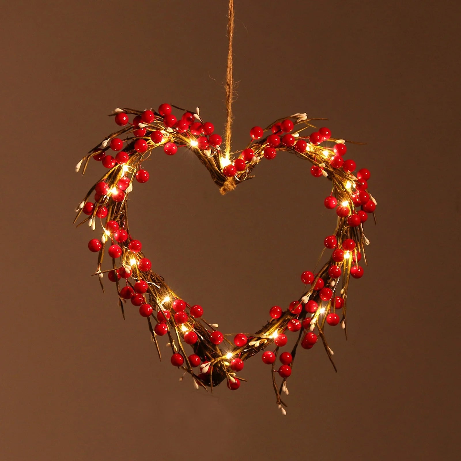 Ydojg 16 Inch Valentine'S Day Sign Luminous Love Heart Shape Wreath Garland with Lights Home Decorations Red Valentines Day Gifts