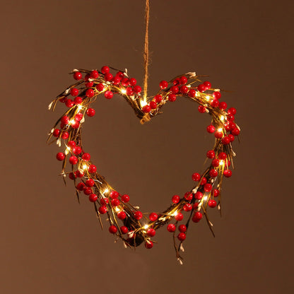 Ydojg 16 Inch Valentine'S Day Sign Luminous Love Heart Shape Wreath Garland with Lights Home Decorations Red Valentines Day Gifts